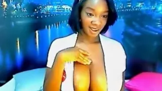 Ebony with monster juicy titties roleplay tease on livecam