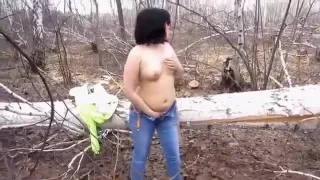 Masturbation in the woods