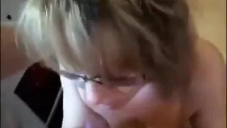 Sloppy Blonde Cummed on Face