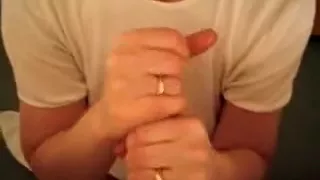 Amateur girl doing handjob using lube