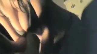 Young hot brunette sucks and gives handjob to luck...