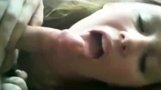 Blonde does a quick blowjob POV