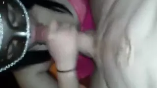 Brunette in Schoolgirl Outfit Gives Head