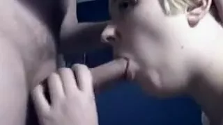 Blowjob loving slut sucks hard dick and enjoying its fresh cum