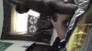 Interracial sexy brunette fucked doggy style and riding hard black dick