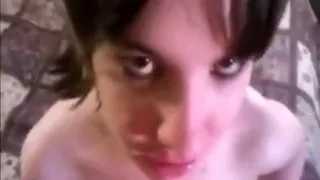 Brunette cock hungry bitch loves blowjob