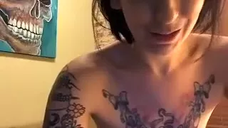 Hottest webcam Tattoos, Solo clip with TattooGirl whore.
