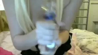 Sexy Blonde In Stockings On Cam