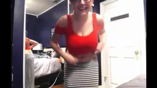 Big natural boobs strip