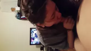 handjob and blowjob for her boyfriend 