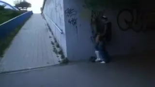 caught banging his girlfriend  in public