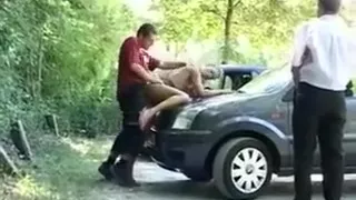 Amateur Sex in the Woods Gets Rough