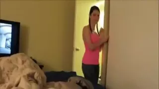 super cute girlfriend  learning how to swallow