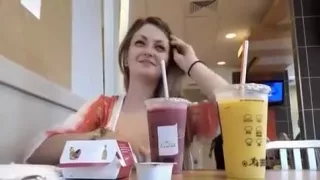 Beautiful girl Horny at McDonald's