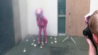 colourful people photoshoot nude pink lady #1