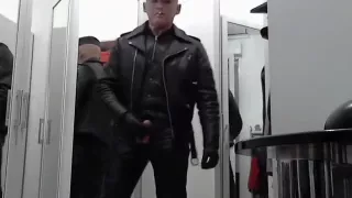 leather biker cigare smoke and poppers masked