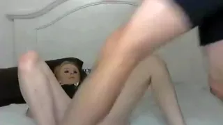 ticklish redhead cums while he tickles her feet 4