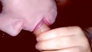 Christmas Blowjob - Close Up Cum In Mouth