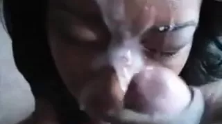 Ebony huge facial compilation