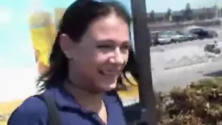 Brunette college girl sucks and fucks for money