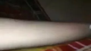 my friends give me a footjob and make me cum on her feet