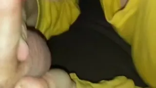 surprise pleasure on his cock while he was watching television 