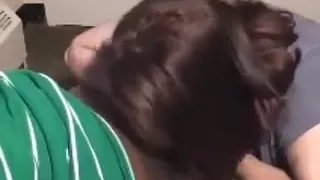 white chick gives a good blowjob 