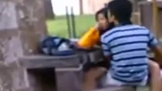Indian couple public sex on bench