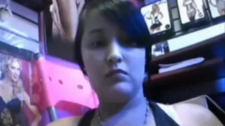Sex lingerie employee masturbates behind the counter on the job