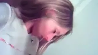 Superhot blonde girl rubs her shaved pink pussy and blows her bf's cock in her bedroom