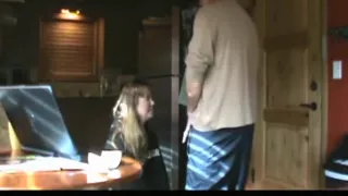 The wife sees herself naked on my laptop, sucks my cock and gets a facial.