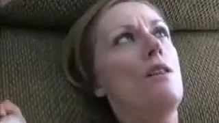 Ugly looking milf has sex with her husband on the couch