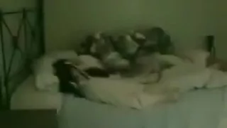 Very skinny girl couple oral action on the bed