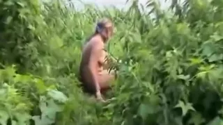 Voyeur busts a couple having sex in nature