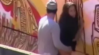 voyeur tapes a latina having doggystyle sex with her boyfriend  in public