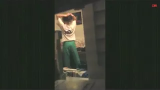 Voyeur tapes the neighbor girl doing squats naked