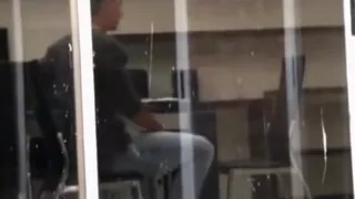 Voyeur tapes the neighbor girl having sex in the kitchen