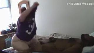 White bbw lets a black guy plug her pussy