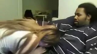 White girl sucks her black bf's cock and gets doggystyle fucked