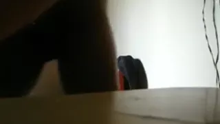 White girl sucks her black bf's cock and watches herself get doggystyle fucked in the mirror