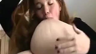BBW white luxurious slut showing off her enormous jugs