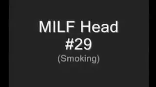 Dark-haired MILF is smoking and giving me a great blowjob