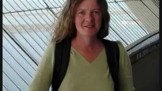 Filthy street girl in fishnet stockings is blowing my dick like a pro