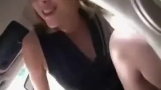 Fucking my car's gear shift lever in front of a camera