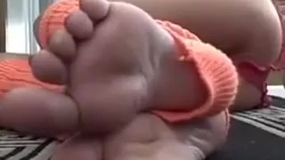 me and my girlfriend  get naughty in front of a cam in lesbian foot fetish vid