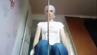 My buddy lets a French chick rub his dick with her feet