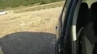 My depraved wife masturbates her coochie in a car on the way home