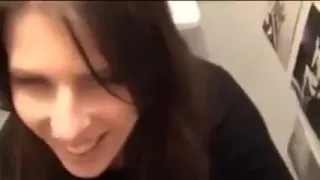 My girlfriend is sucking my swollen dick in the toilet room