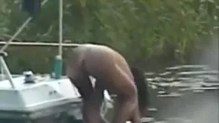 Nude cutie gets caught on a hidden camera outdoors