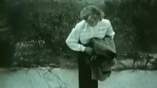 Retro blonde hottie strips outdoors and shows her nice body